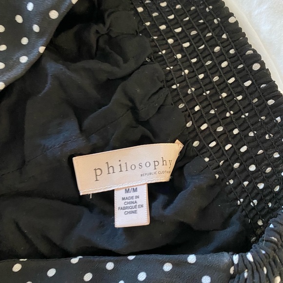 Philosophy black and white polka dot A-line flouncy lightweight skirt size m - Picture 3 of 7